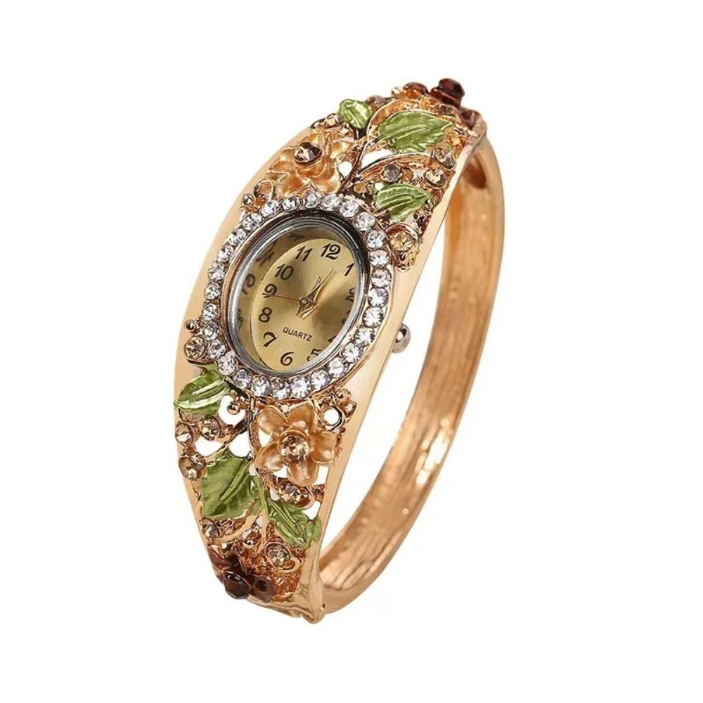 Vintage Fashion Week - Rich In Flowers Vintage Watch Rhinestone