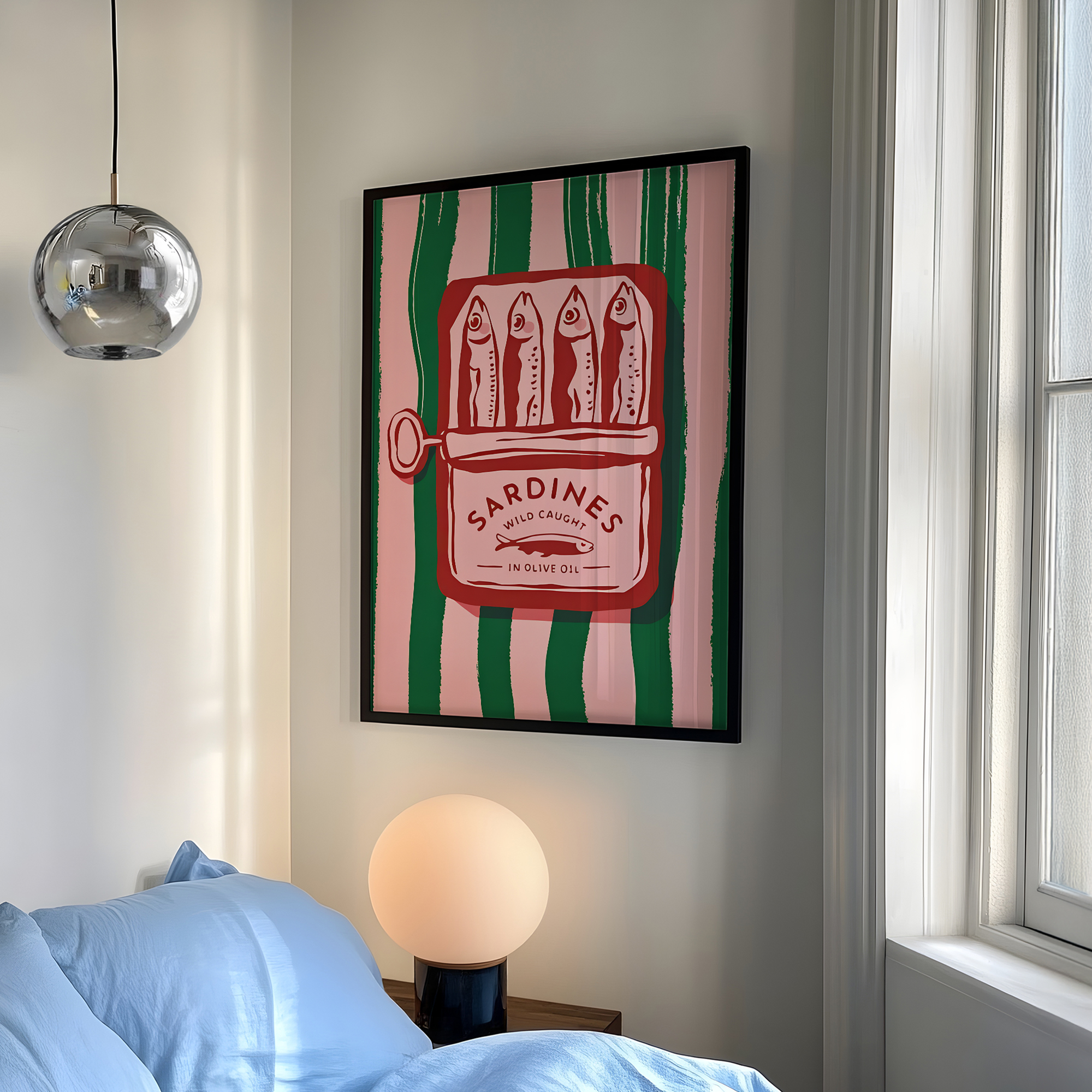 Vintage Fashion Wall Art - Vintage Cartoon Olive Oil Sardines Wall