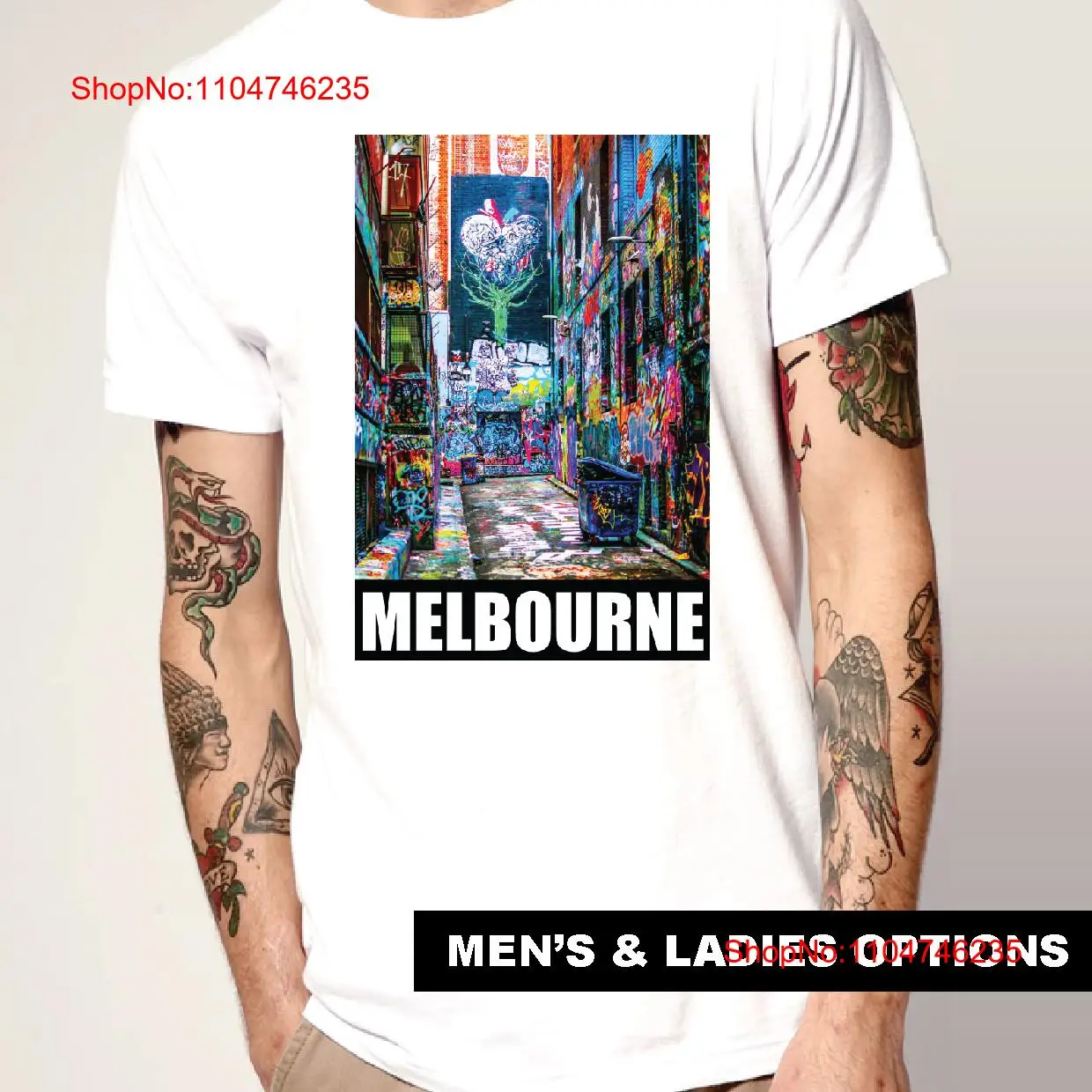 Vintage Fashion Melbourne - Cool T Shirt Graffiti MELBOURNE Hosier