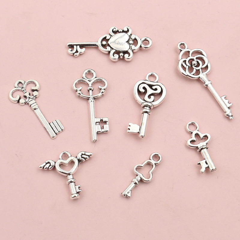 Vintage Fashion Words - 50pcs Vintage Small Key Charms Antique