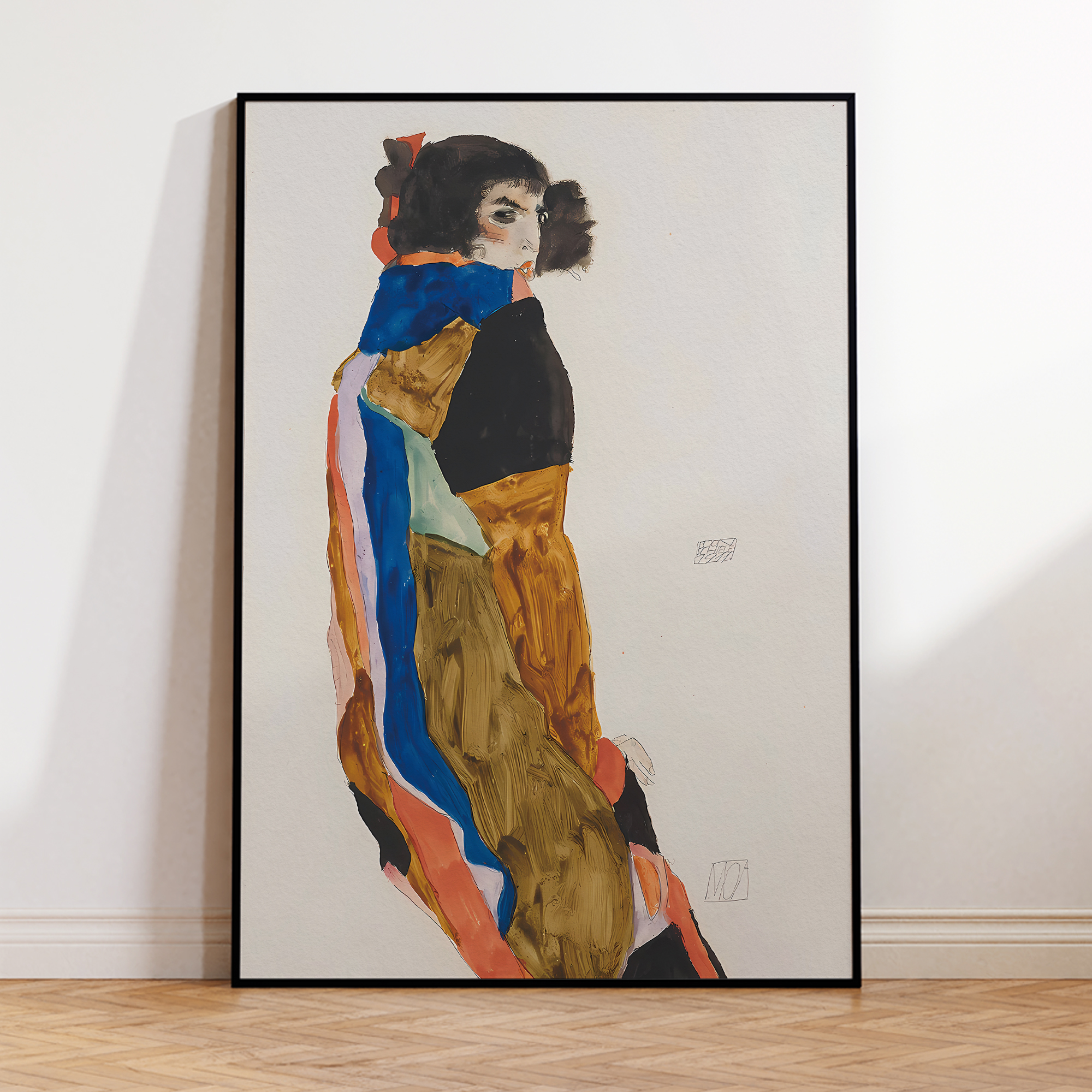 Modern Abstract Egon Schiele M - Vintage Fashion Wall Art ulasan dan harga