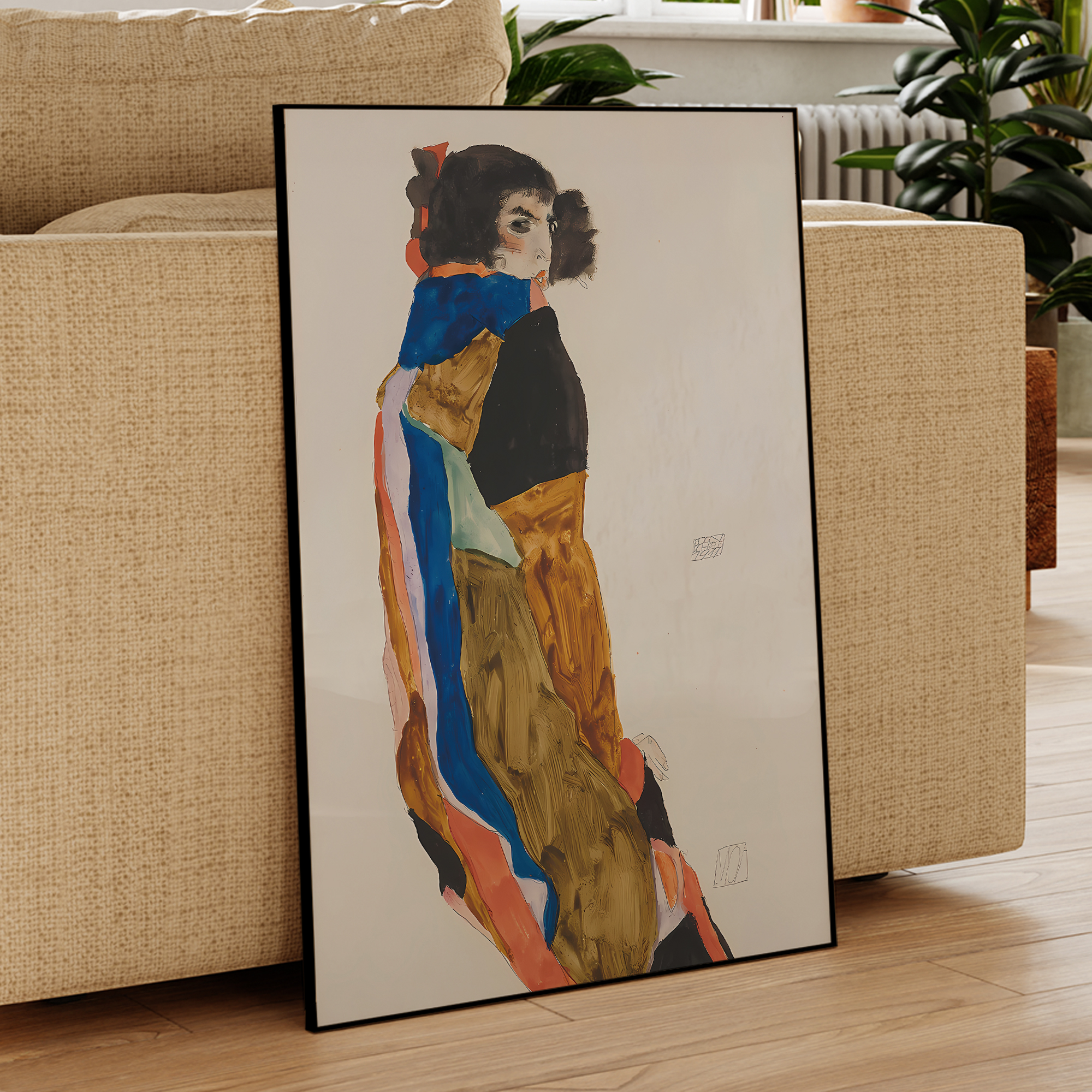 Modern Abstract Egon Schiele M - Vintage Fashion Wall Art ulasan dan harga