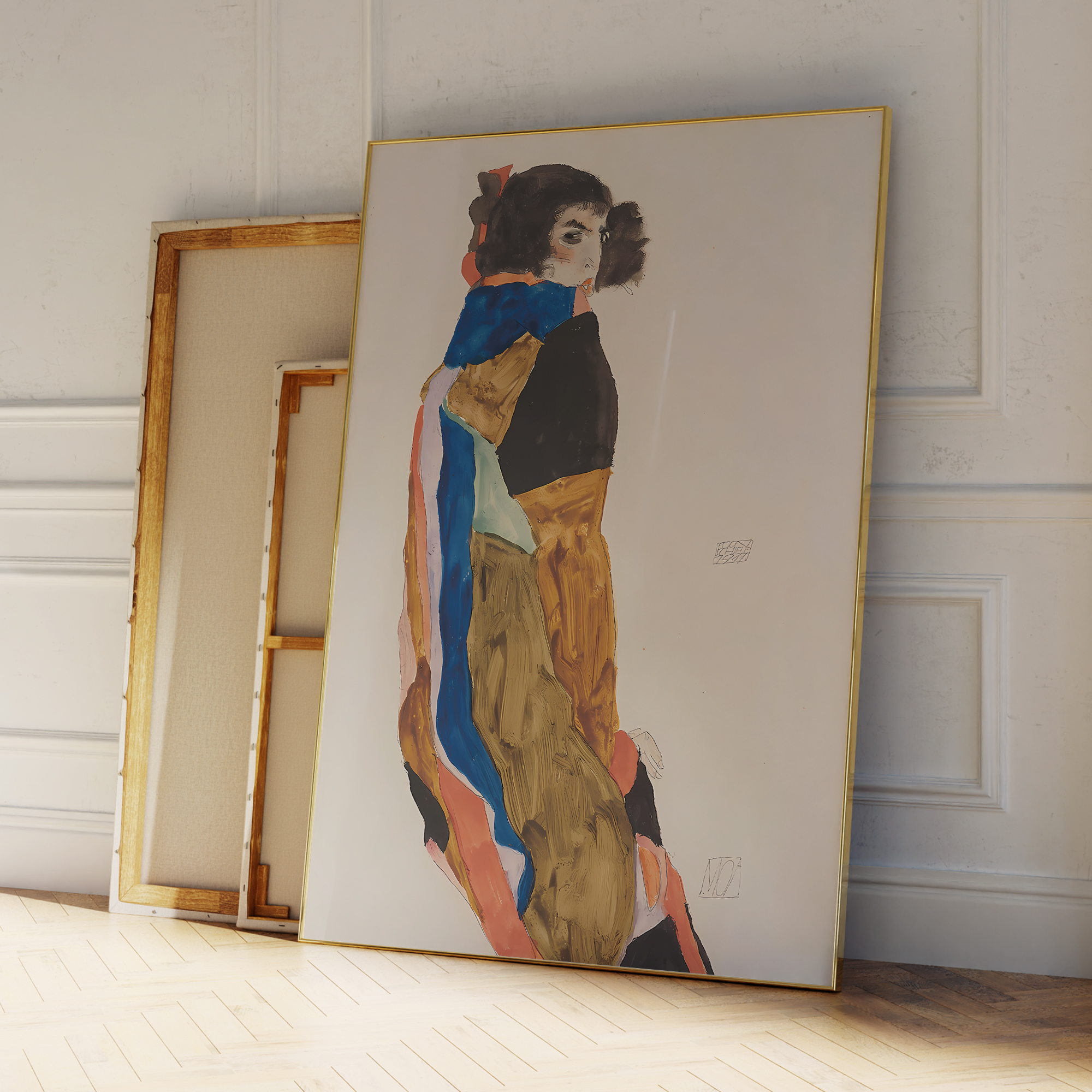 Modern Abstract Egon Schiele M - Vintage Fashion Wall Art ulasan dan harga