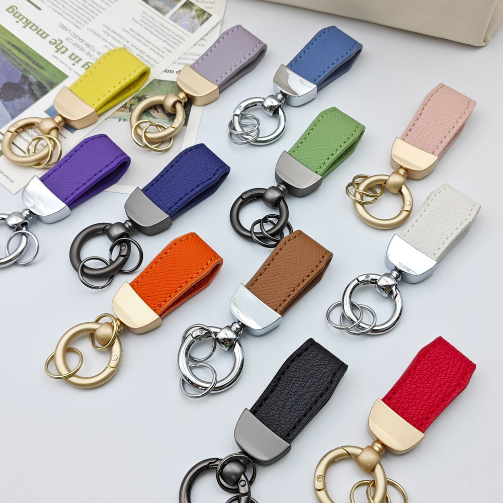 Short Leather Keychain for Men - Vintage Fashion Rings ulasan dan harga