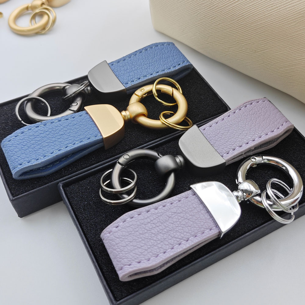 Short Leather Keychain for Men - Vintage Fashion Rings ulasan dan harga