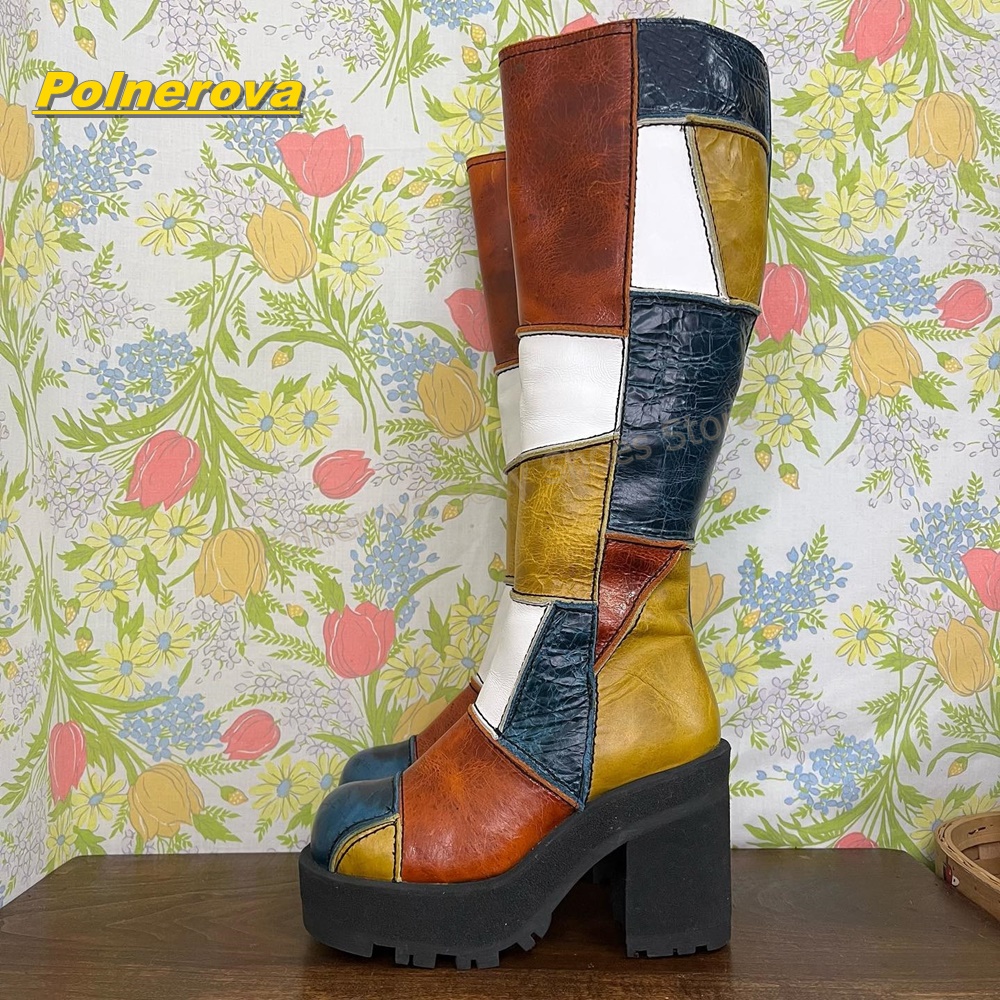 Women Retro Patchwork Leather  - Vintage And Modern Fashion ulasan dan harga