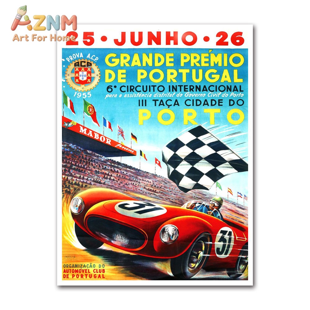1pc Vintage Car Racing Monaco  - Vintage Fashion Wall Art ulasan dan harga