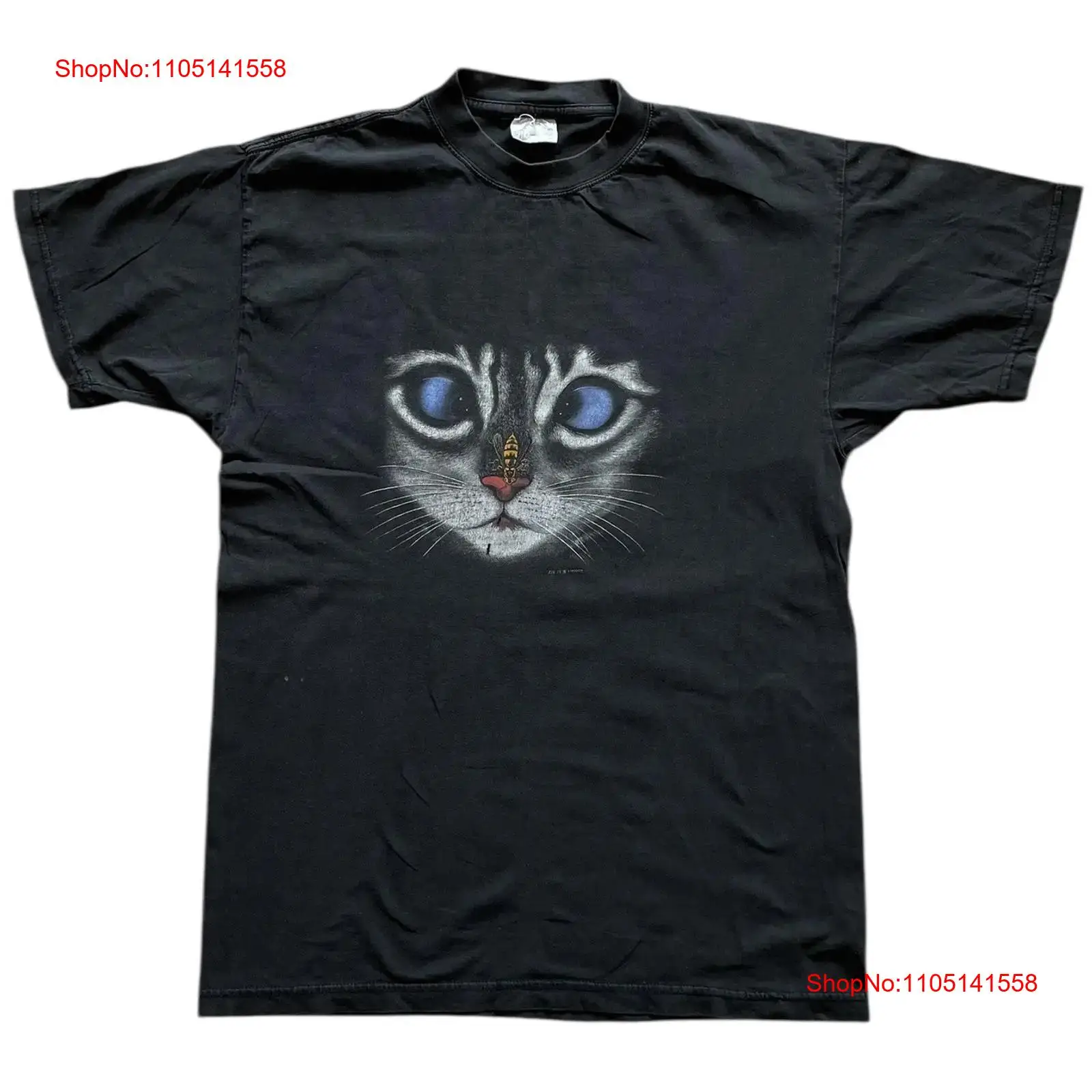 Vintage 90s Cat T Shirt Large  - Vintage Fashion London ulasan dan harga