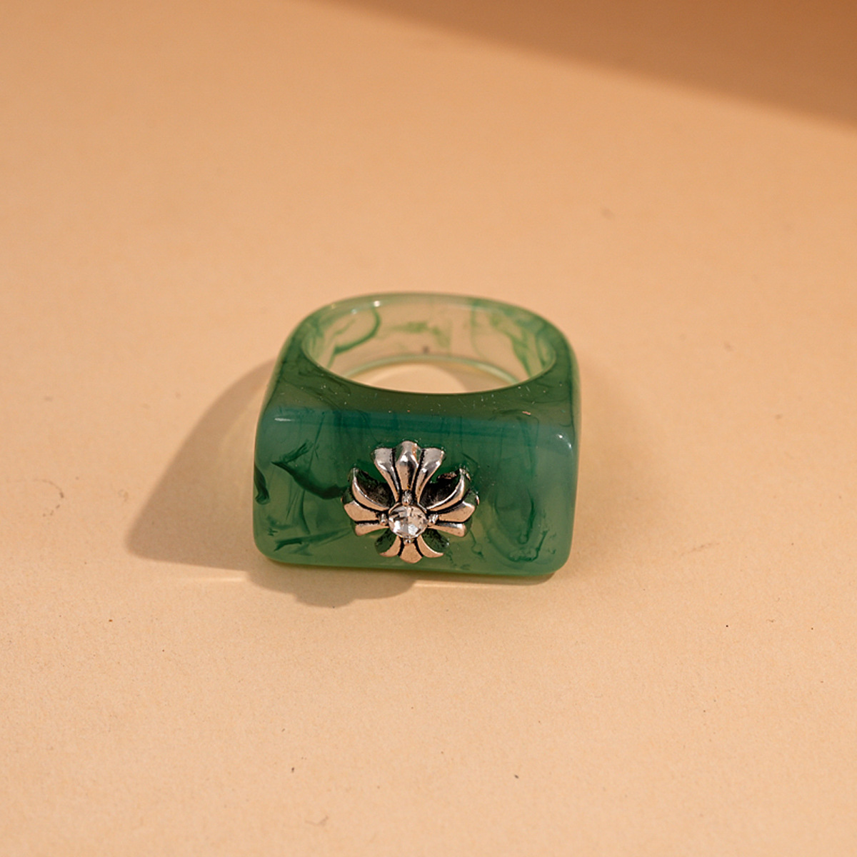 Geometric Resin Cross Ring Vin - Vintage Fashion Rings ulasan dan harga