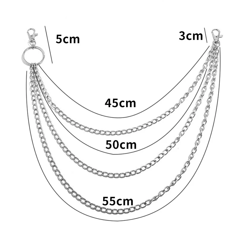 Layer Metal Belt Chain Punk Ho - Vintage Fashion Words ulasan dan harga
