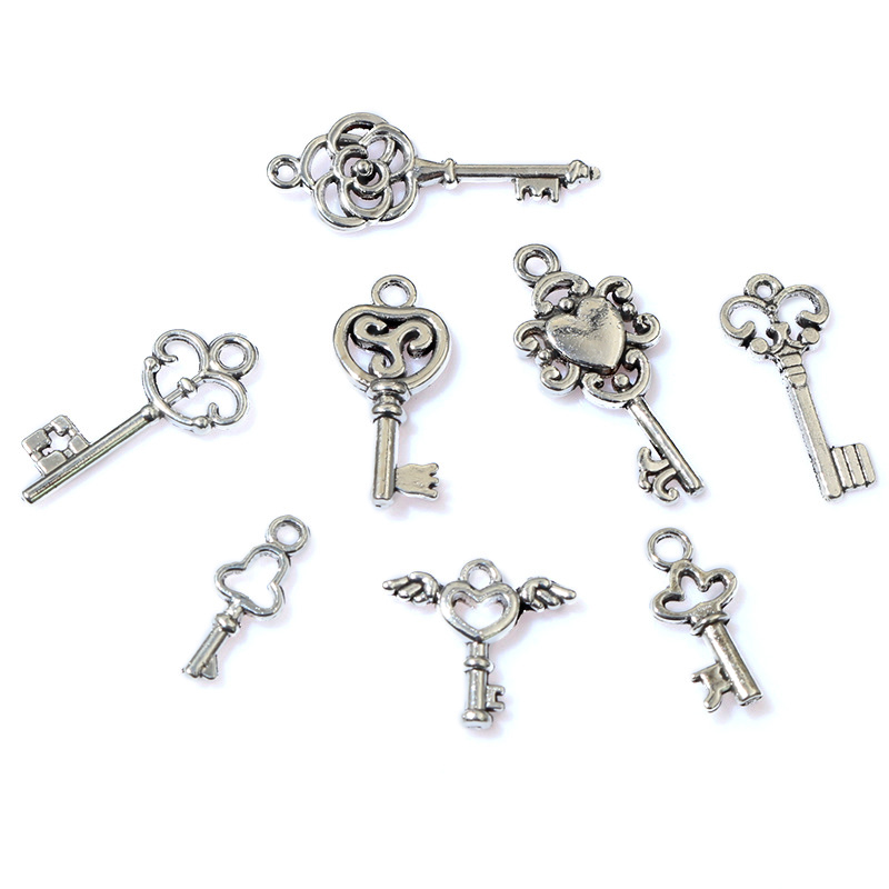 50pcs Vintage Small Key Charms - Vintage Fashion Words ulasan dan harga