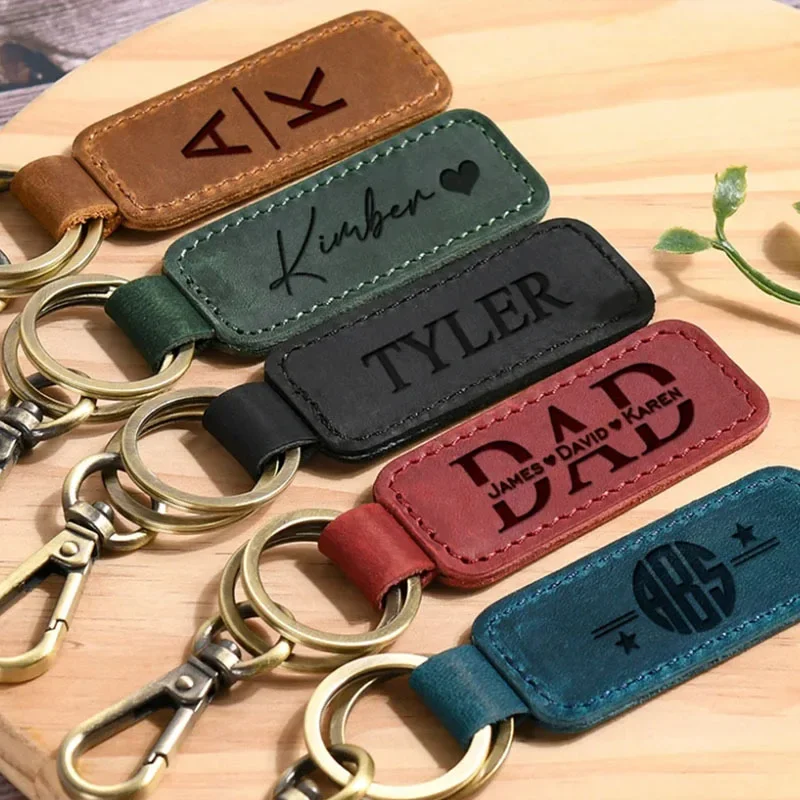 Laser Custom Logo Leather Keyc - Vintage Fashion Rings ulasan dan harga
