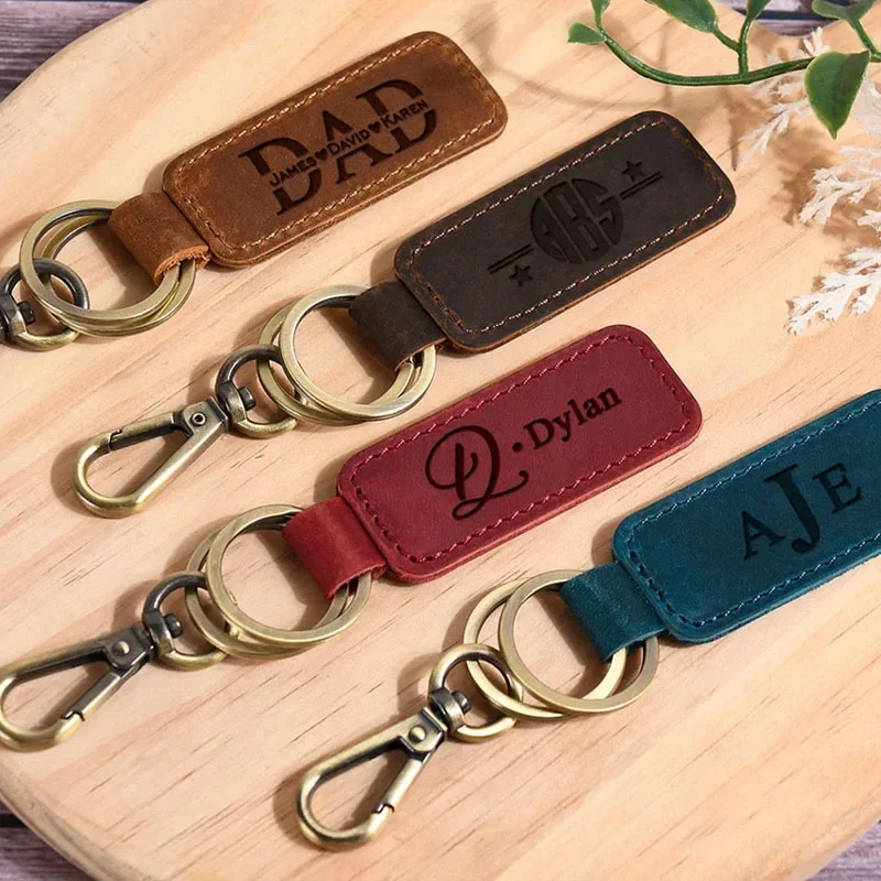 Laser Custom Logo Leather Keyc - Vintage Fashion Rings ulasan dan harga