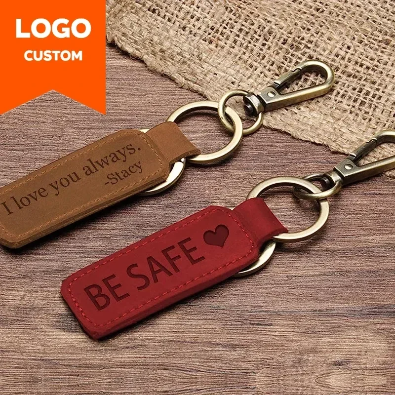 Laser Custom Logo Leather Keyc - Vintage Fashion Rings ulasan dan harga