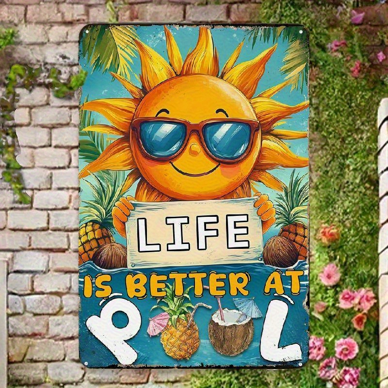 Vibrant Life is Better at Pool - Vintage Fashion Wall Art ulasan dan harga