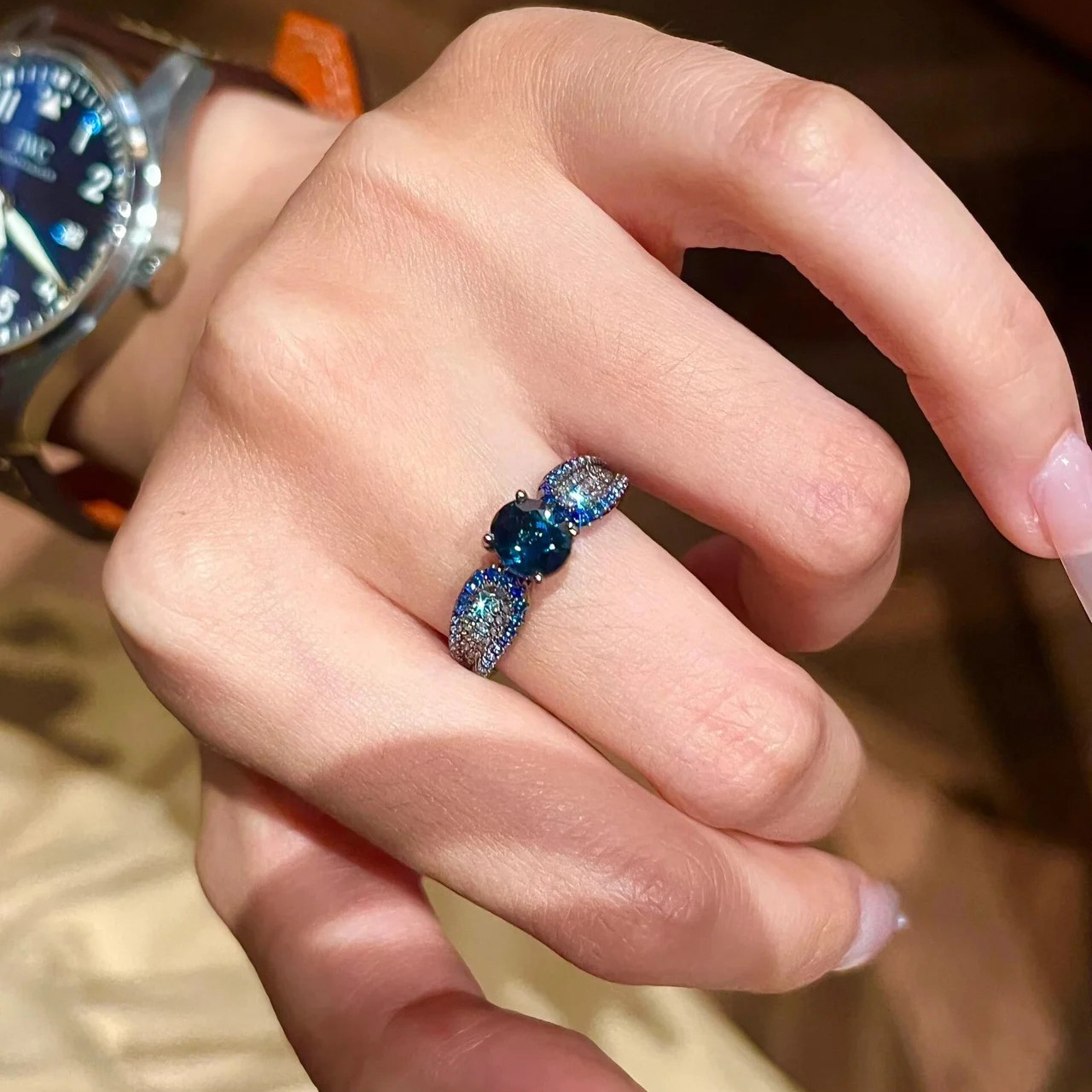 Oval London Blue Zircon Ring G - Vintage Fashion London ulasan dan harga