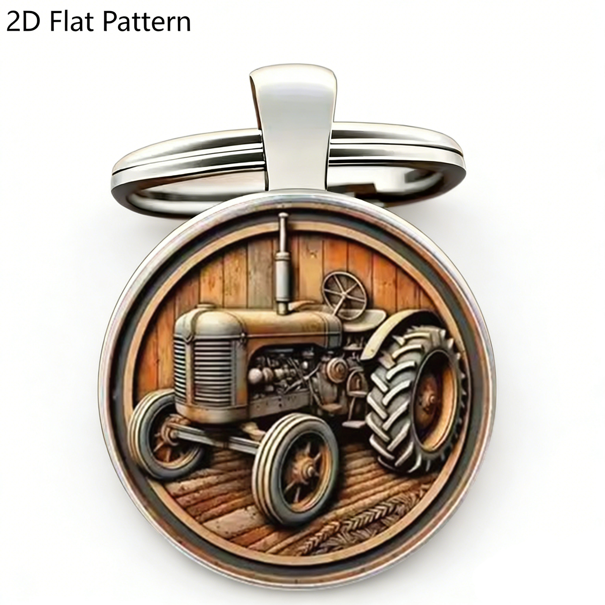 1pc Retro Tractor Keychain Vin - Vintage Fashion Enthusiasts ulasan dan harga