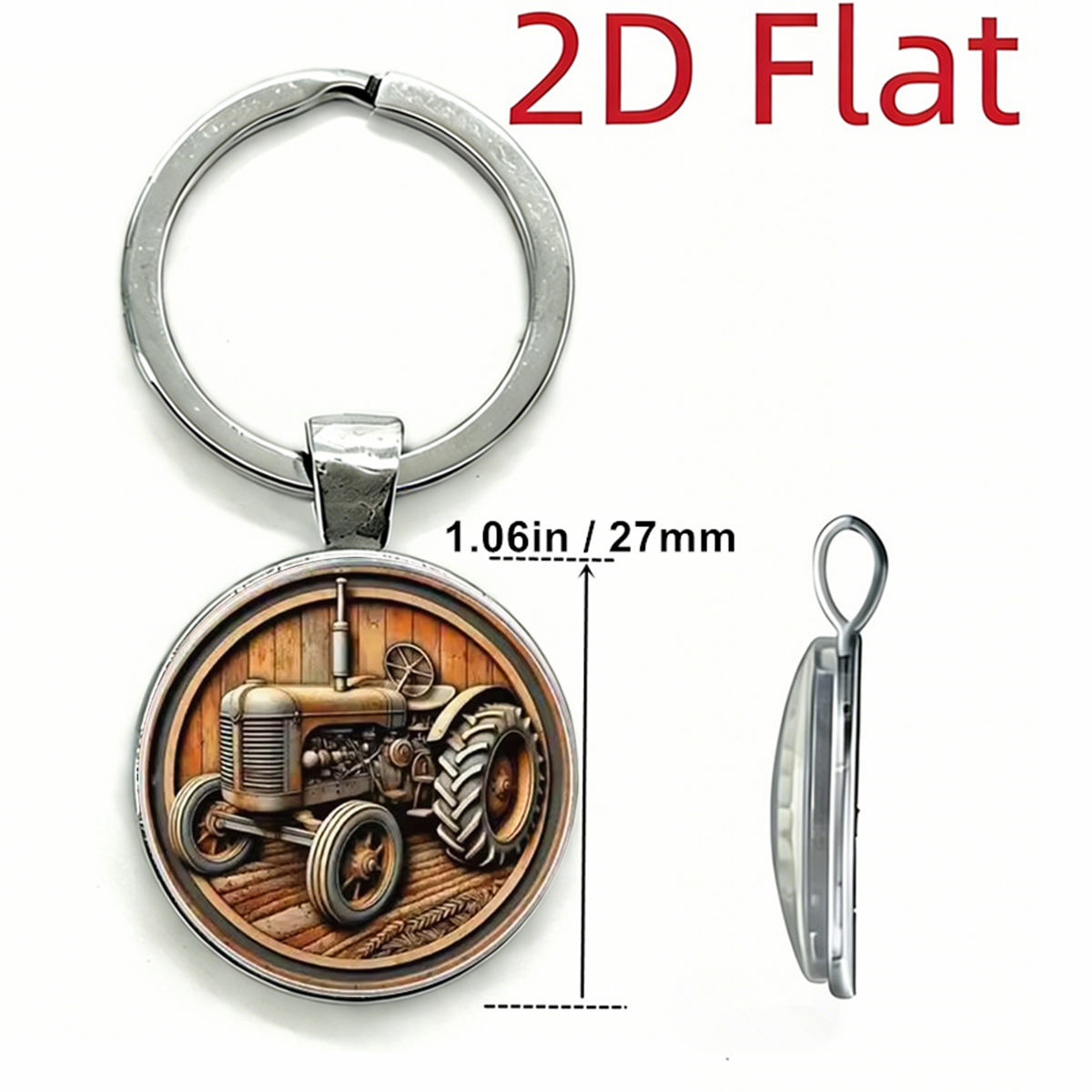1pc Retro Tractor Keychain Vin - Vintage Fashion Enthusiasts ulasan dan harga