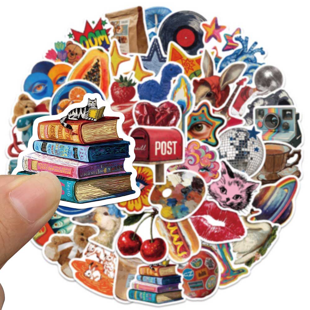 50pcs Vintage Y2K Sticker Fash - Vintage Fashion Boutique ulasan dan harga