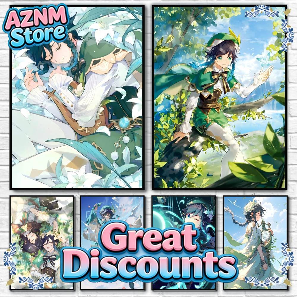1pc Game Genshin Impact Venti  - Vintage Fashion Wall Art ulasan dan harga