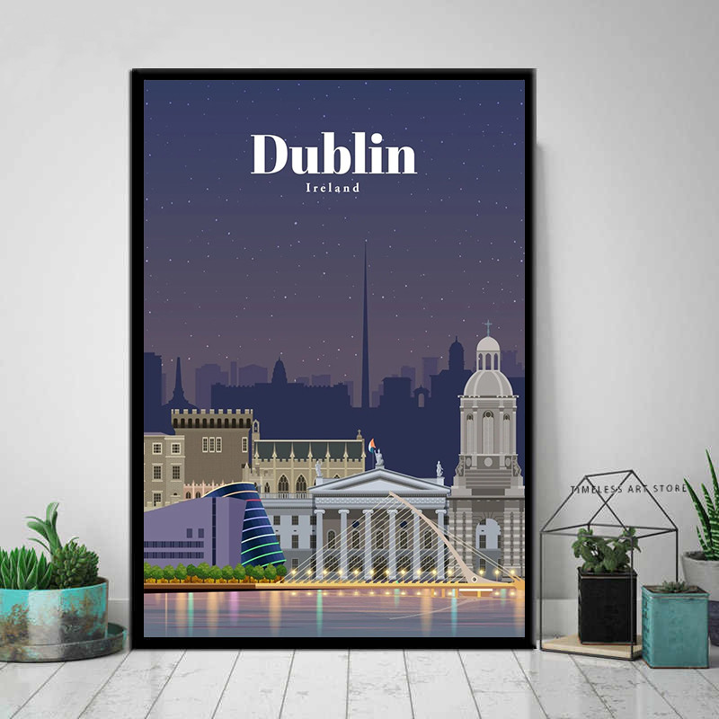 Frameless Tokyo Ottawa Prague  - Vintage Fashion Wall Art ulasan dan harga
