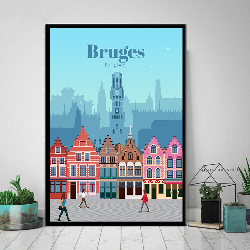 Frameless Tokyo Ottawa Prague  - Vintage Fashion Wall Art ulasan dan harga