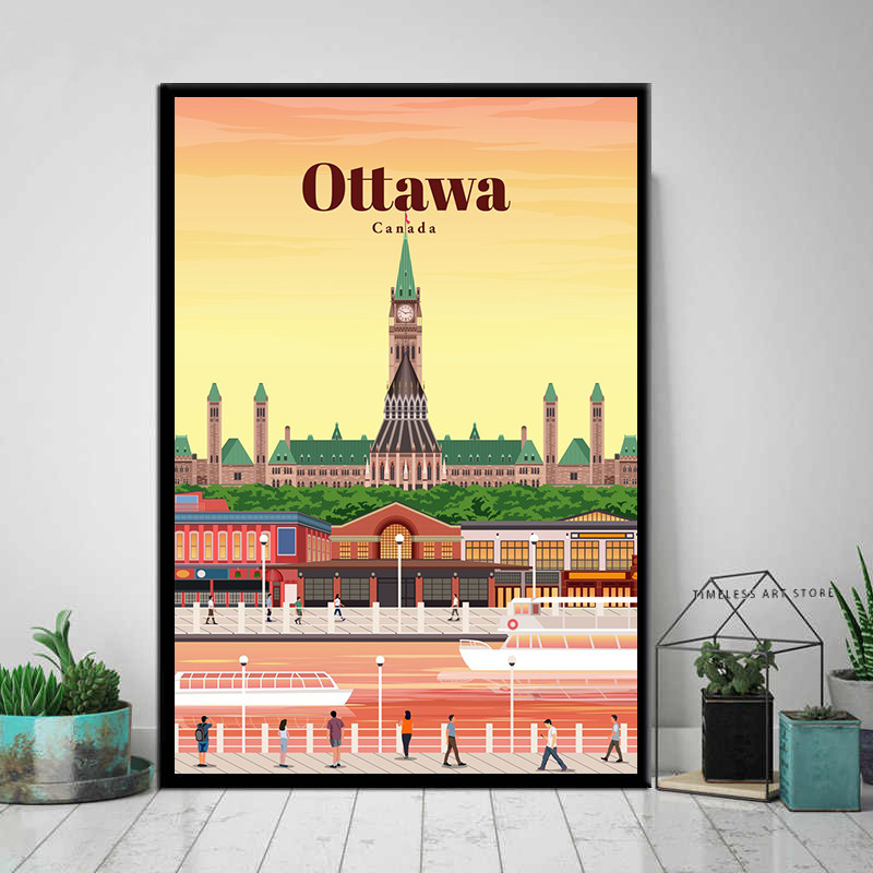 Frameless Tokyo Ottawa Prague  - Vintage Fashion Wall Art ulasan dan harga