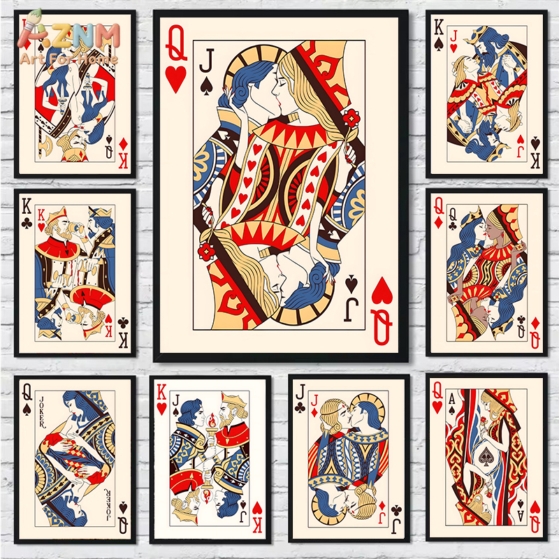 AZNM Romantic King Queen Jack  - Vintage Fashion Wall Art ulasan dan harga