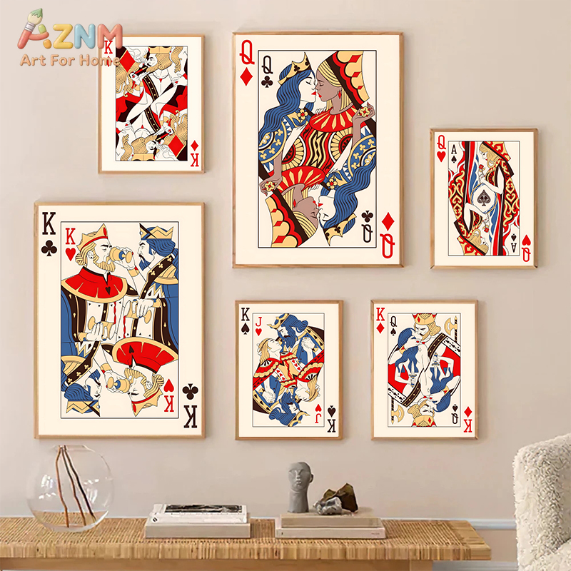 AZNM Romantic King Queen Jack  - Vintage Fashion Wall Art ulasan dan harga