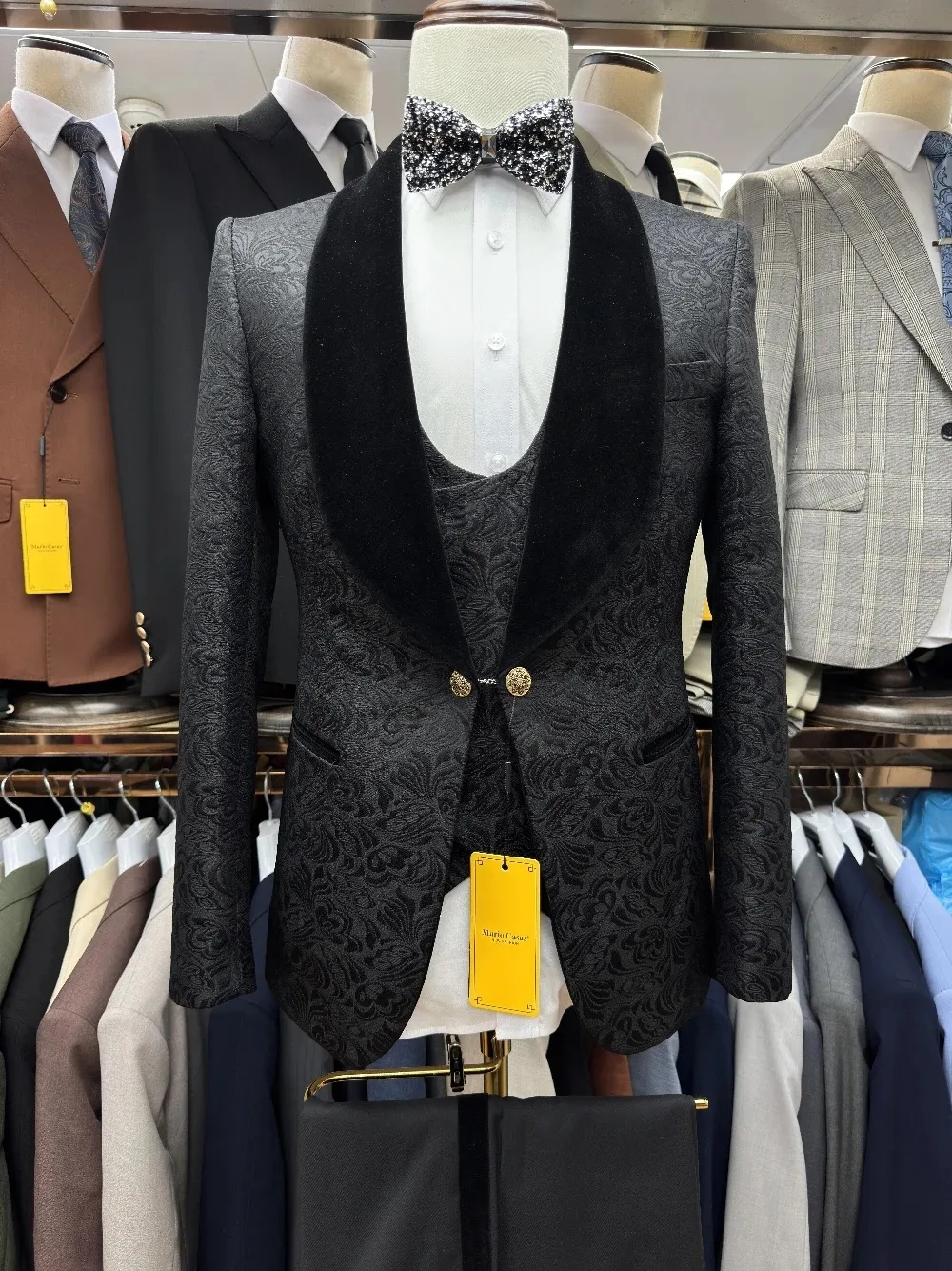 Vintage Men's Suit Jacquard Ta - Velvet Blazer Vintage ulasan dan harga
