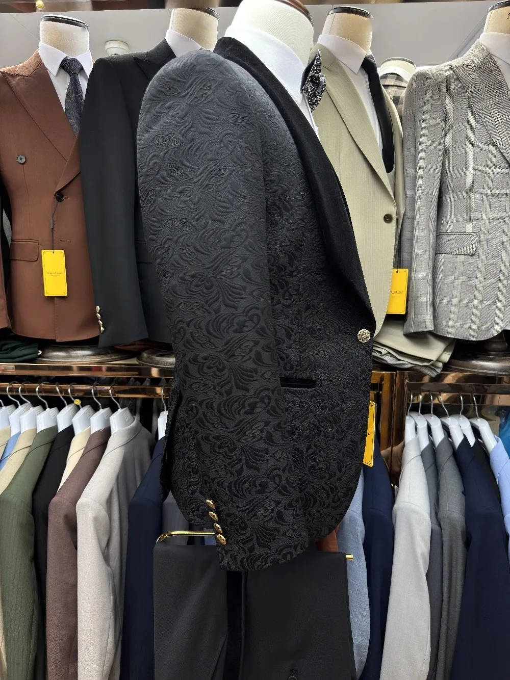 Vintage Men's Suit Jacquard Ta - Velvet Blazer Vintage ulasan dan harga