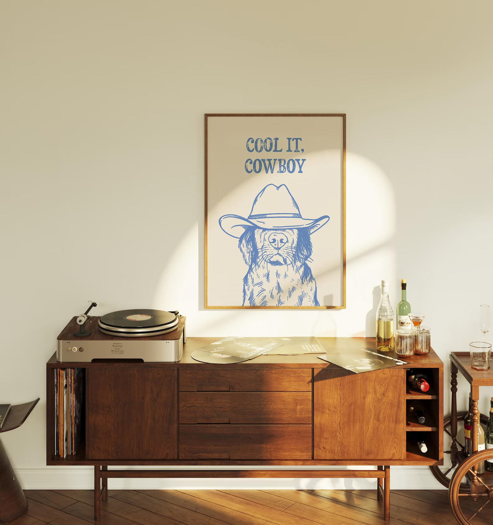 cool it cowboy art print retro - Vintage Fashion Wall Art ulasan dan harga