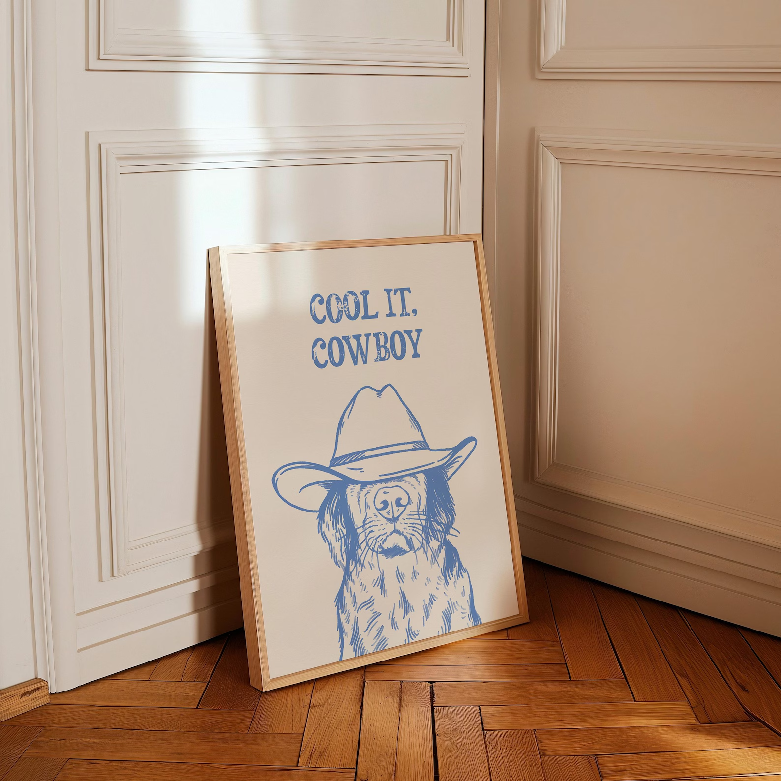 cool it cowboy art print retro - Vintage Fashion Wall Art ulasan dan harga
