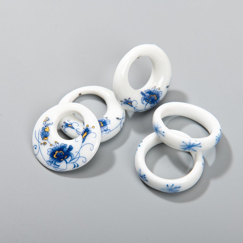 Vintage Floral Ceramic Pendant - Vintage Fashion Rings ulasan dan harga