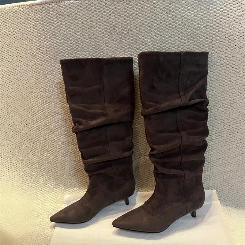 Suede Slouch Knee High Boots W - Vintage And Modern Fashion ulasan dan harga