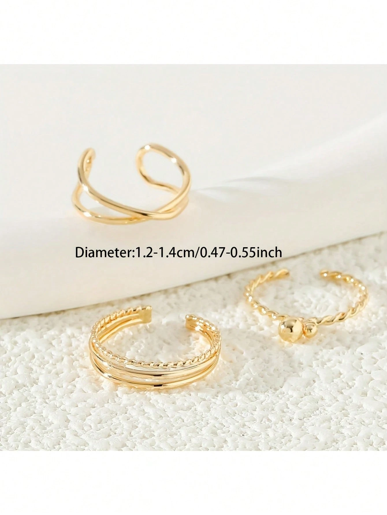 Delicate Golden Toe Rings Set  - Vintage Fashion Rings ulasan dan harga