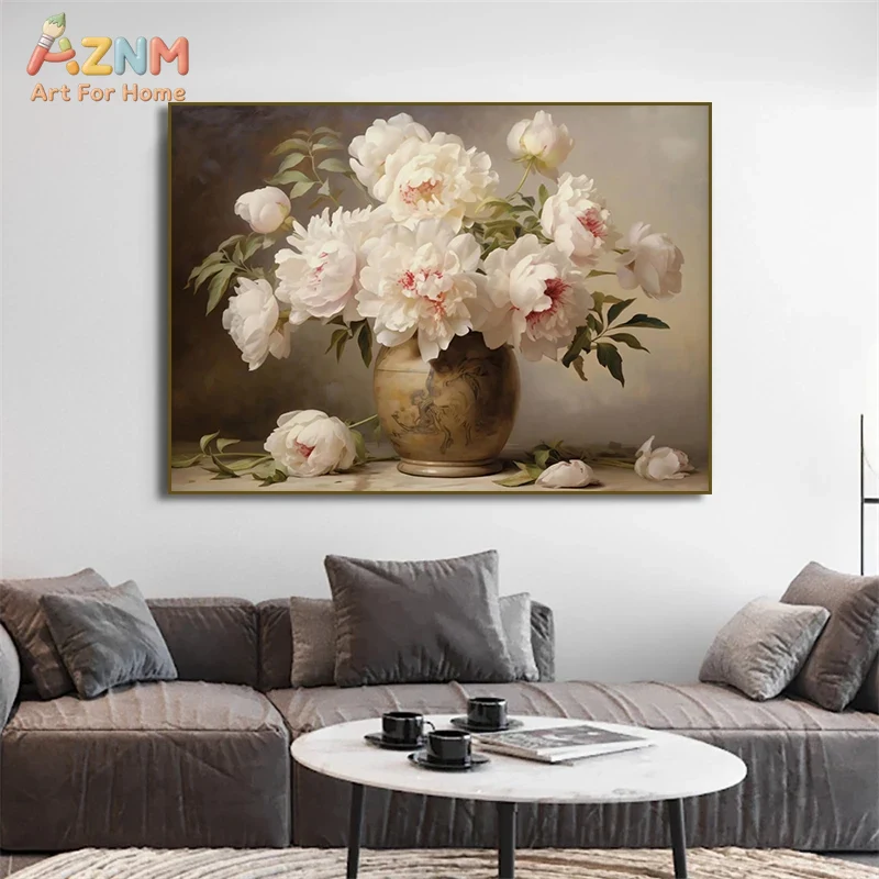 AZNM Vintage Flower Vase Canva - Vintage Fashion Wall Art ulasan dan harga
